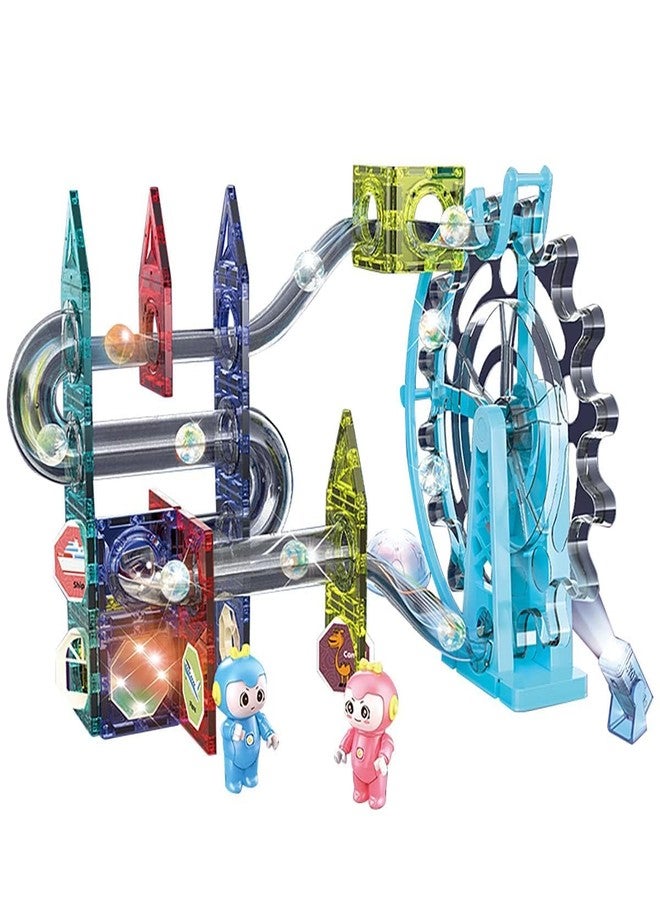 Samtop Magnetic Ferris Marble Run Blocks 80 Pcs | Ferris Magnetic Tile Toys | 3D Educational STEM Puzzle Building Set for Kids - Image 2